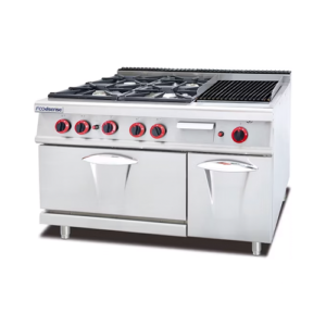 Gas Range With 4-Burner & Lava Rock Grill & Oven